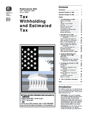 IRS Publication 505 Tax Withholding and Estimated Tax