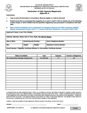 Connecticut High Capacity Magazine Declaration