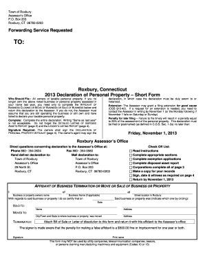 2013 Connecticut Personal Property Declaration