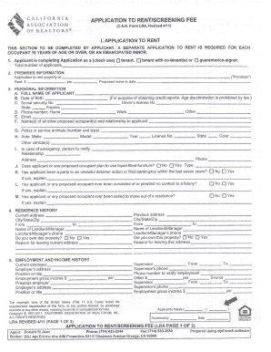 California Rental Application Form
