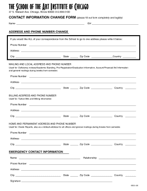 Contact Information Change Form