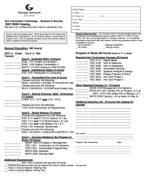 Student Program Plan for Information Technology