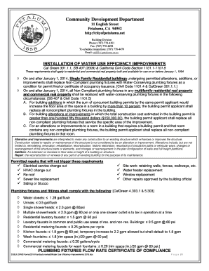 California Water Use Efficiency Improvements Certificate