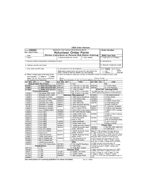 IRS Volunteer Order Form 2333V