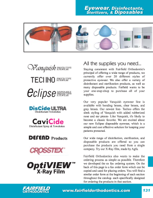 Fairfield Orthodontics Order Form