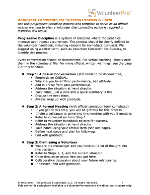 Volunteer Correction for Success Form