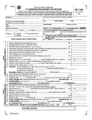 South Carolina Corporation Income Tax Return