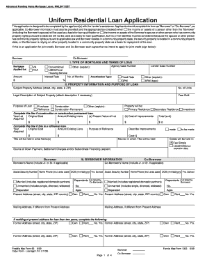 Uniform Residential Loan Application