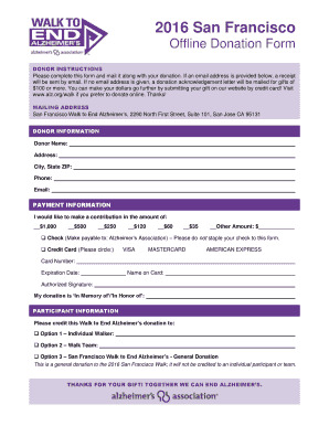 2016 San Francisco Offline Donation Form
