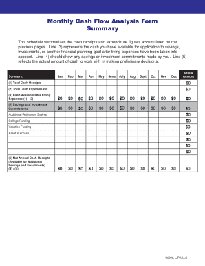 Monthly Cash Flow Analysis Form