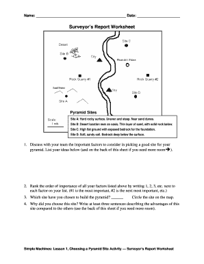 Surveyor's Report Worksheet
