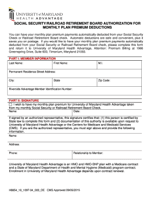 Authorization for Monthly Plan Premium Deductions