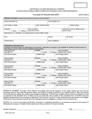 Continuation Enrollment Form for Students
