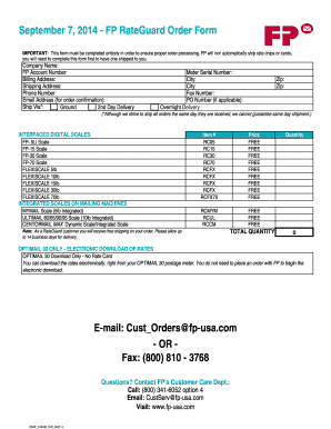 FP RateGuard Order Form