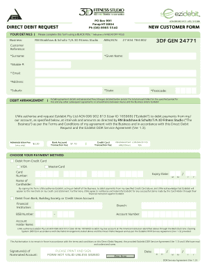 Direct Debit Request Form