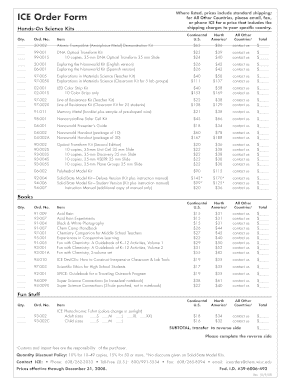 ICE Order Form