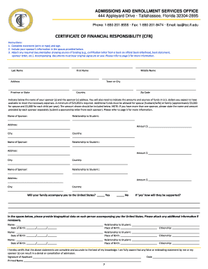 Certificate of Financial Responsibility