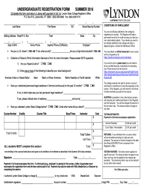 Undergraduate Registration Form