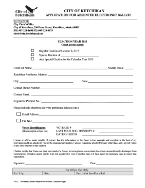 Alaska Absentee Electronic Ballot Application