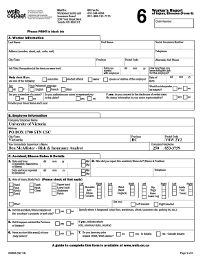 Worker's Report of Injury/Disease Form 6