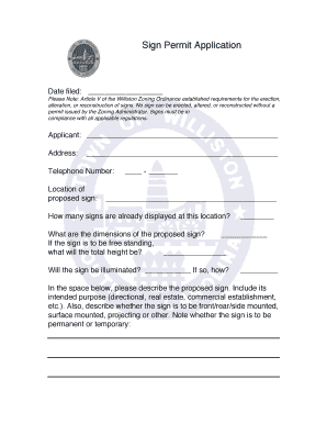 Sign Permit Application