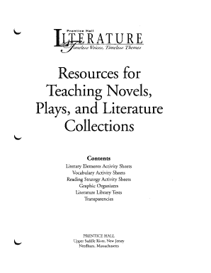 Literary Elements Activity Sheets