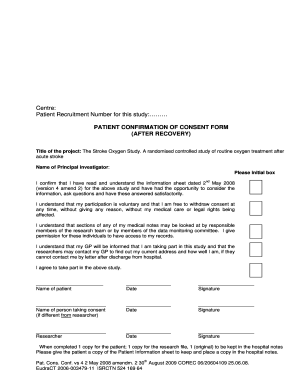 Patient Confirmation of Consent Form