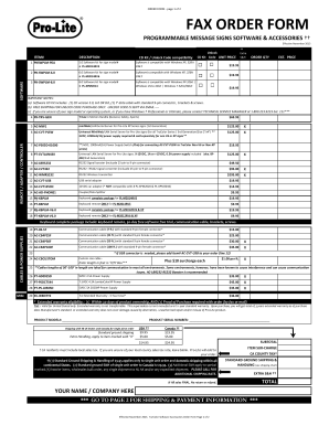 Programmable Message Signs Software Order Form