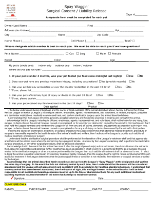 Spay Waggin' Surgical Consent Form