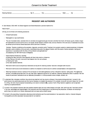 Dental Treatment Consent Form