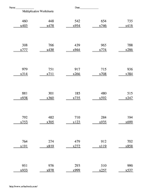 Multiplication Worksheets