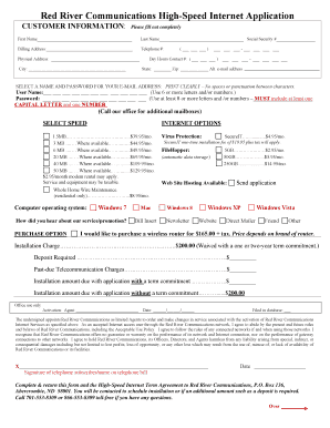 Red River Communications High-Speed Internet Application