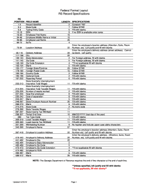 Georgia Department of Revenue Federal Format Layout