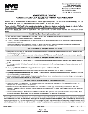 New York City TLC Driver License Application