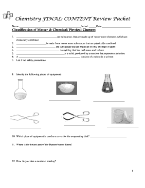 Chemistry Content Review Packet