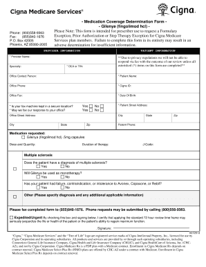 Medication Coverage Determination Form