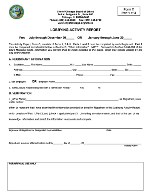 Chicago Lobbying Activity Report Form C