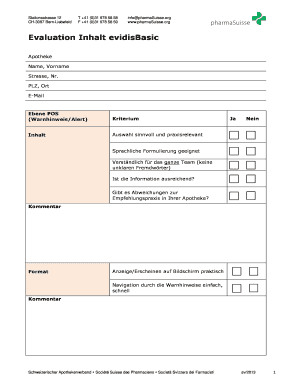 Evaluationsbogen Apotheke