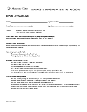 Renal Ultrasound Patient Instructions