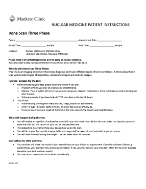 Bone Scan Three Phase Patient Instructions