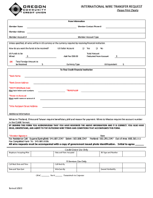 International Wire Transfer Request