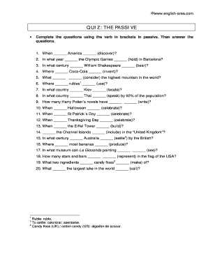 Passive Voice Quiz