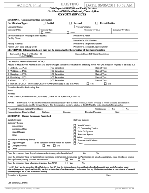 Ohio Certificate of Medical Necessity for Oxygen Services