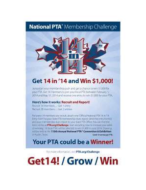 National PTA Membership Challenge Entry Form