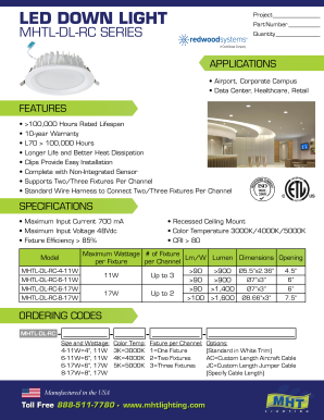 LED Down Light Project Specification