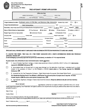 Tree Affidavit Permit Application