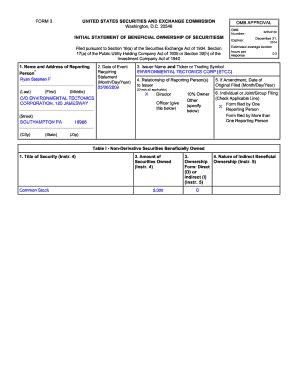 SEC Form 3 Beneficial Ownership