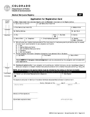 Colorado Medical Marijuana Registry Application