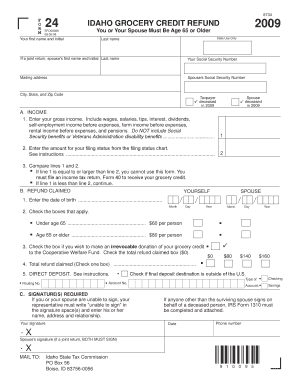Idaho Grocery Credit Refund Form 24