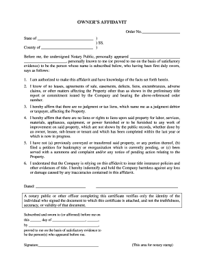 Owner's Affidavit